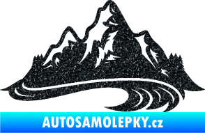 Samolepka Krajina hory 008 pravá Ultra Metalic černá