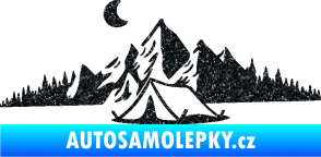 Samolepka Krajina hory 023 levá kempování Ultra Metalic černá