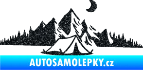 Samolepka Krajina hory 023 pravá kempování Ultra Metalic černá