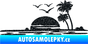 Samolepka Krajina moře 001 pravá karavan na cestách Ultra Metalic černá