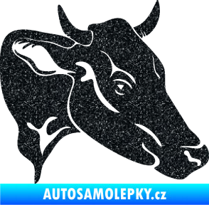 Samolepka Kráva 003 pravá Ultra Metalic černá