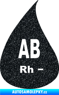 Samolepka Krevní skupina AB Rh- kapka Ultra Metalic černá