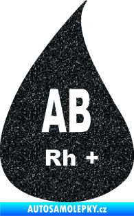 Samolepka Krevní skupina AB Rh+ kapka Ultra Metalic černá