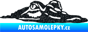 Samolepka Krokodýl 003 pravá hlava na hladině Ultra Metalic černá