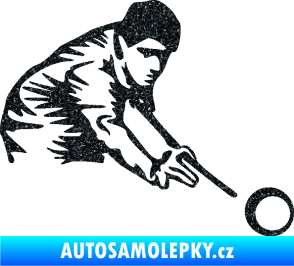 Samolepka Kulečník 001 pravá hráč s tágem Ultra Metalic černá