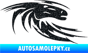 Samolepka Kůň 023 pravá hlava s vlající hřívou Ultra Metalic černá