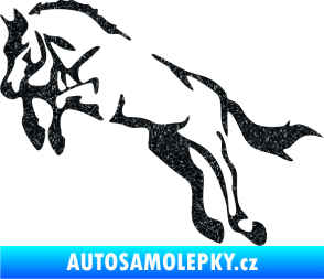 Samolepka Kůň 025 levá skok Ultra Metalic černá