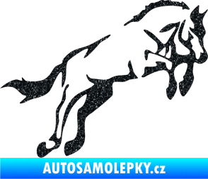 Samolepka Kůň 025 pravá skok Ultra Metalic černá