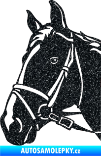 Samolepka Kůň 028 levá hlava s uzdou Ultra Metalic černá