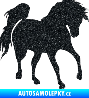 Samolepka Kůň 032 pravá Ultra Metalic černá