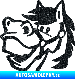 Samolepka Kůň 041 levá veselý Ultra Metalic černá