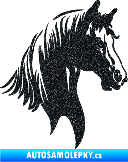Samolepka Kůň 066 pravá hlava s hřívou Ultra Metalic černá
