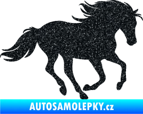 Samolepka Kůň 071 pravá běžící Ultra Metalic černá