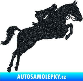 Samolepka Kůň 076 pravá parkur Ultra Metalic černá