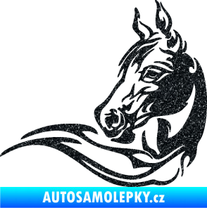 Samolepka Kůň 085 levá Ultra Metalic černá