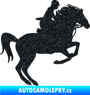 Samolepka Kůň 091 pravá skok Ultra Metalic černá