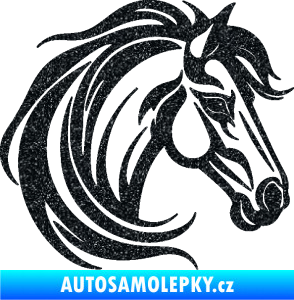 Samolepka Kůň 103 pravá hlava Ultra Metalic černá