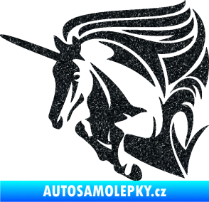 Samolepka Kůň jednorožec 001 levá Ultra Metalic černá
