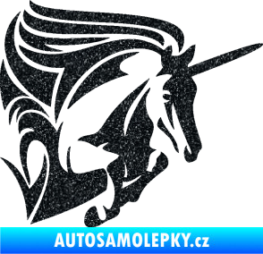 Samolepka Kůň jednorožec 001 pravá Ultra Metalic černá