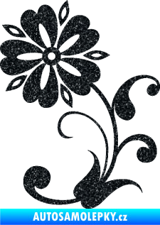 Samolepka Květina dekor 001 levá Ultra Metalic černá
