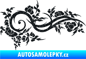 Samolepka Květina dekor 013 pravá Ultra Metalic černá