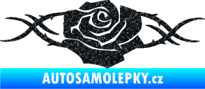 Samolepka Květina dekor 020 levá růže s trny Ultra Metalic černá