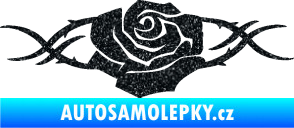 Samolepka Květina dekor 020 pravá růže s trny Ultra Metalic černá