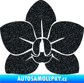Samolepka Květina dekor 023 orchidej květ Ultra Metalic černá