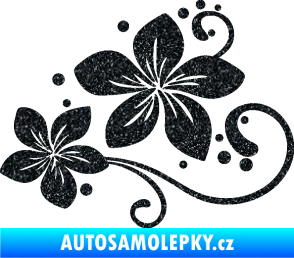 Samolepka Květina dekor 035 levá Ultra Metalic černá