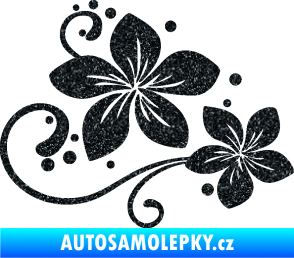 Samolepka Květina dekor 035 pravá Ultra Metalic černá