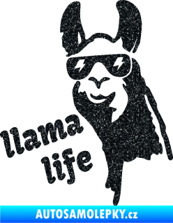 Samolepka Lama 004 llama life Ultra Metalic černá