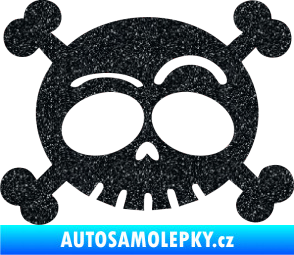Samolepka Lebka 003 levá Ultra Metalic černá