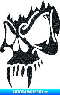 Samolepka Lebka 010 levá s upířími zuby Ultra Metalic černá