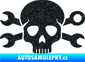 Samolepka Lebka 030 pravá mechanik Ultra Metalic černá