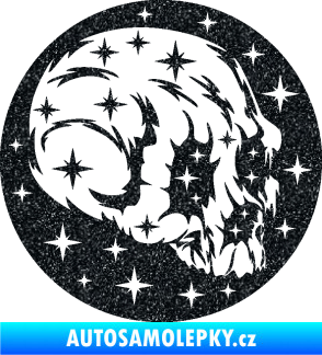 Samolepka Lebka 038 pravá hvězdy Ultra Metalic černá