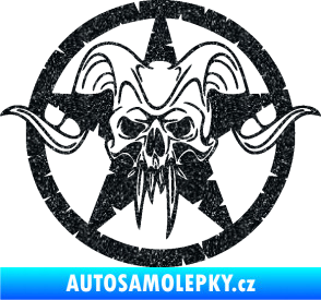 Samolepka Lebka 039 levá army hvězda Ultra Metalic černá