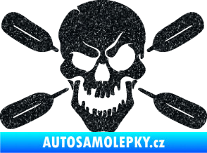 Samolepka Lebka 053 levá s pádly Ultra Metalic černá