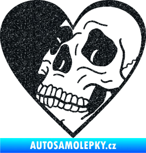 Samolepka Lebka 062 levá v srdíčku Ultra Metalic černá
