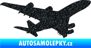 Samolepka Letadlo 002 pravá Ultra Metalic černá