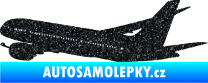 Samolepka Letadlo 009 levá Ultra Metalic černá