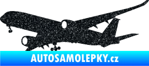 Samolepka Letadlo 017 levá Airbus A 350 Ultra Metalic černá