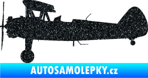 Samolepka Letadlo 020 levá Boeing Stearman model 75 biplane Ultra Metalic černá