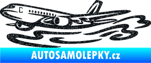 Samolepka Letadlo 026 levá v oblacích Ultra Metalic černá