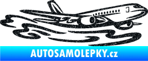 Samolepka Letadlo 026 pravá v oblacích Ultra Metalic černá