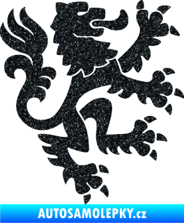Samolepka Lev heraldika 001 pravá Český lev Ultra Metalic černá