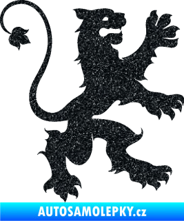 Samolepka Lev heraldika 002 pravá Ultra Metalic černá