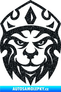 Samolepka Lev hlava s korunou 001 Ultra Metalic černá