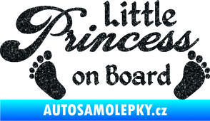 Samolepka Little princess on board 002 nápis s nožičkami Ultra Metalic černá