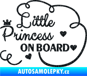 Samolepka Little princess on board nápis Ultra Metalic černá