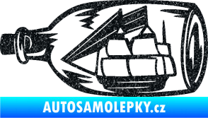 Samolepka Loď v láhvi 001 levá Ultra Metalic černá